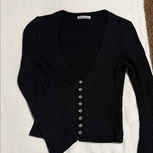 Reformation Black Ribbed Knitwear size xs